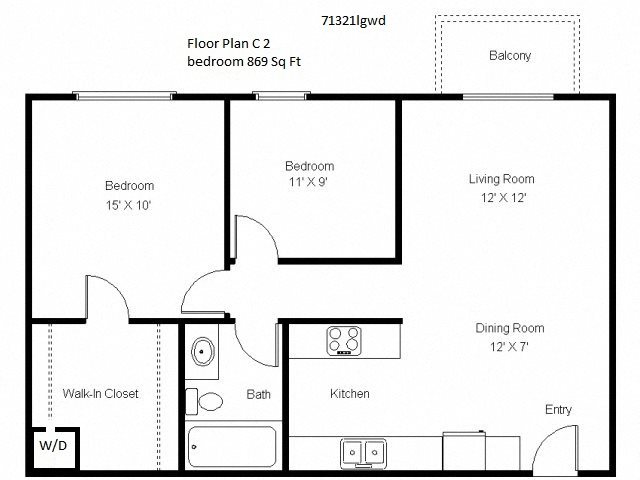 2 Bedroom Floor Plan